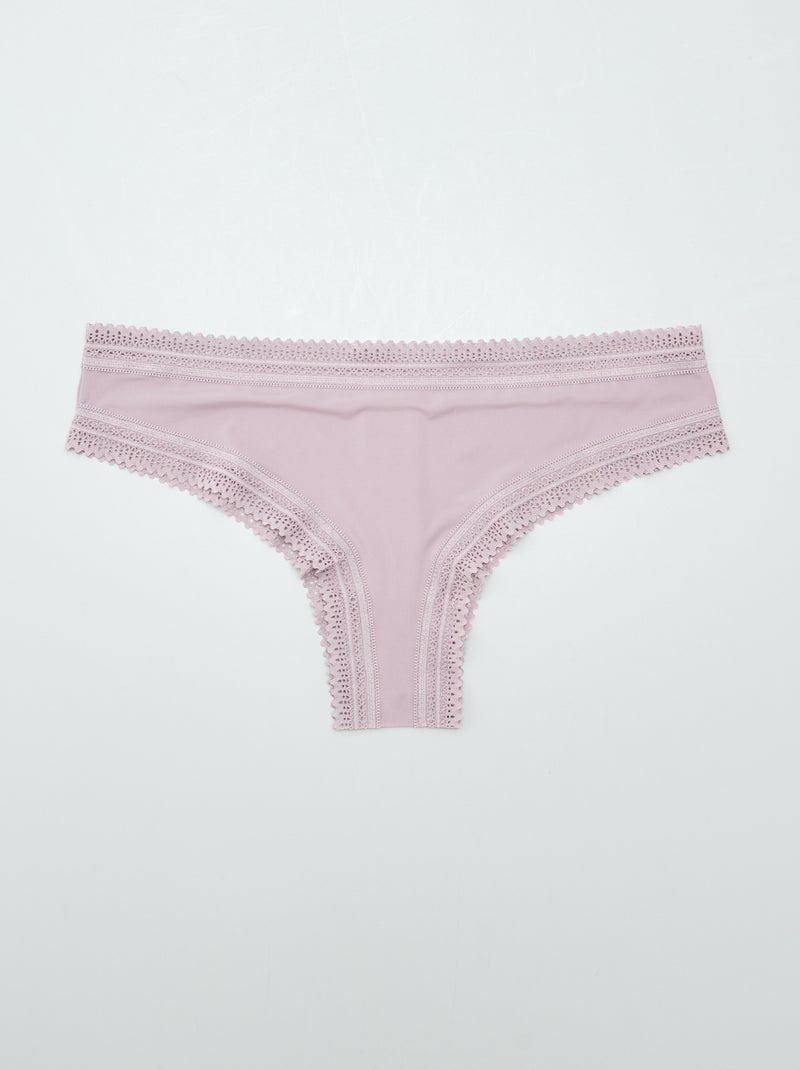 Lote de 3 tangas de microfibra estampadas VIOLETA - Kiabi