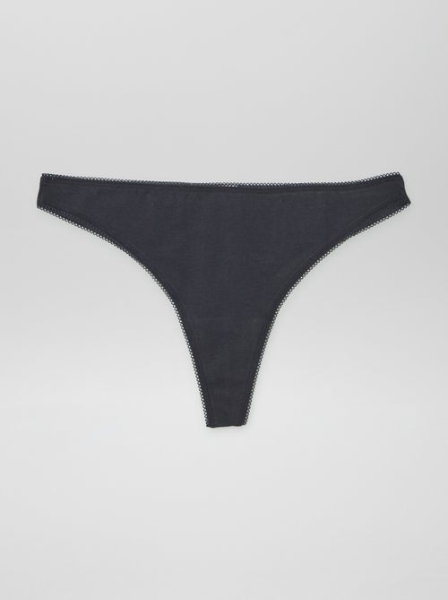 Lote de 3 tangas em algodão - Kiabi