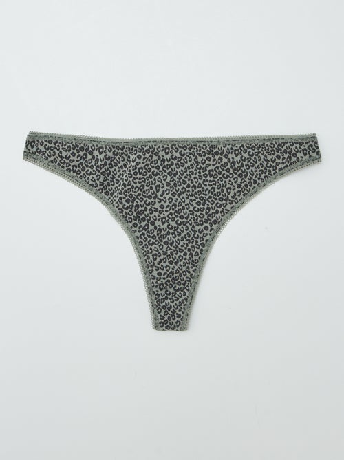 Lote de 3 tangas em algodão - Kiabi