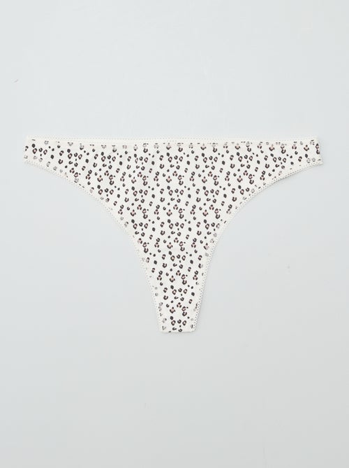 Lote de 3 tangas em algodão - Kiabi