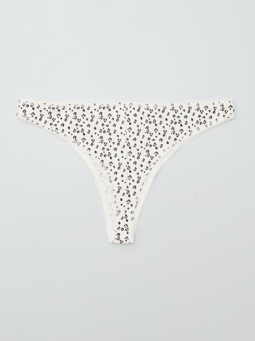 Lote de 3 tangas em algodão - Kiabi