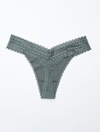 Lote de 3 tangas em algodão e renda