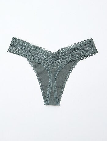 Lote de 3 tangas em algodão e renda