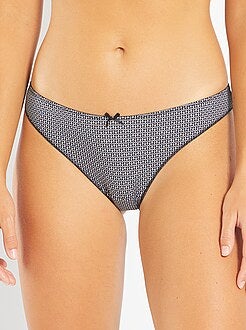 Lote de 3 tangas em algodão elástico - Kiabi