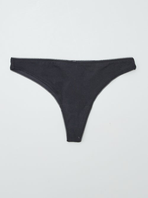 Lote de 3 tangas em algodão - Kiabi