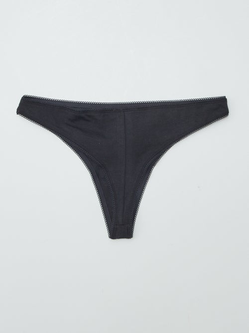 Lote de 3 tangas em algodão - Kiabi