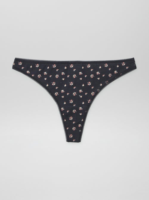 Lote de 3 tangas em algodão - Kiabi