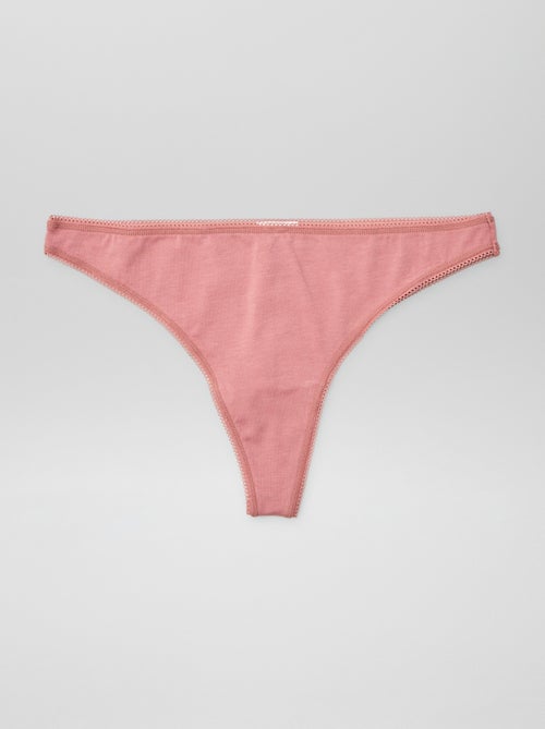 Lote de 3 tangas em algodão - Kiabi