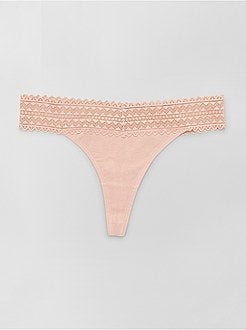 Lote de 3 tangas em jersey - Kiabi