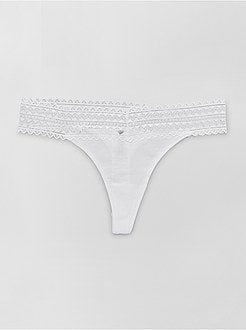 Lote de 3 tangas em jersey - Kiabi