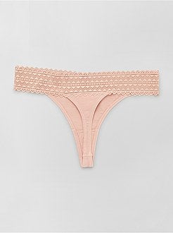 Lote de 3 tangas em jersey - Kiabi