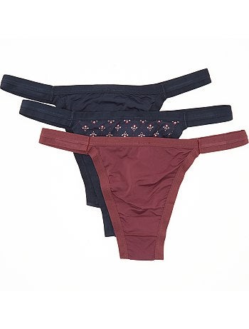 Lote de 3 tangas em microfibra - Kiabi