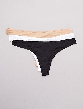 Lote de 3 tangas em microfibra - Kiabi