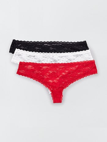 Lote de 3 tangas em renda - Kiabi