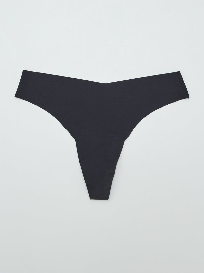 Lote de 3 tangas invisíveis PRETO - Kiabi