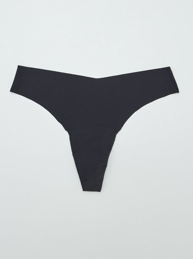 Lote de 3 tangas invisíveis PRETO - Kiabi