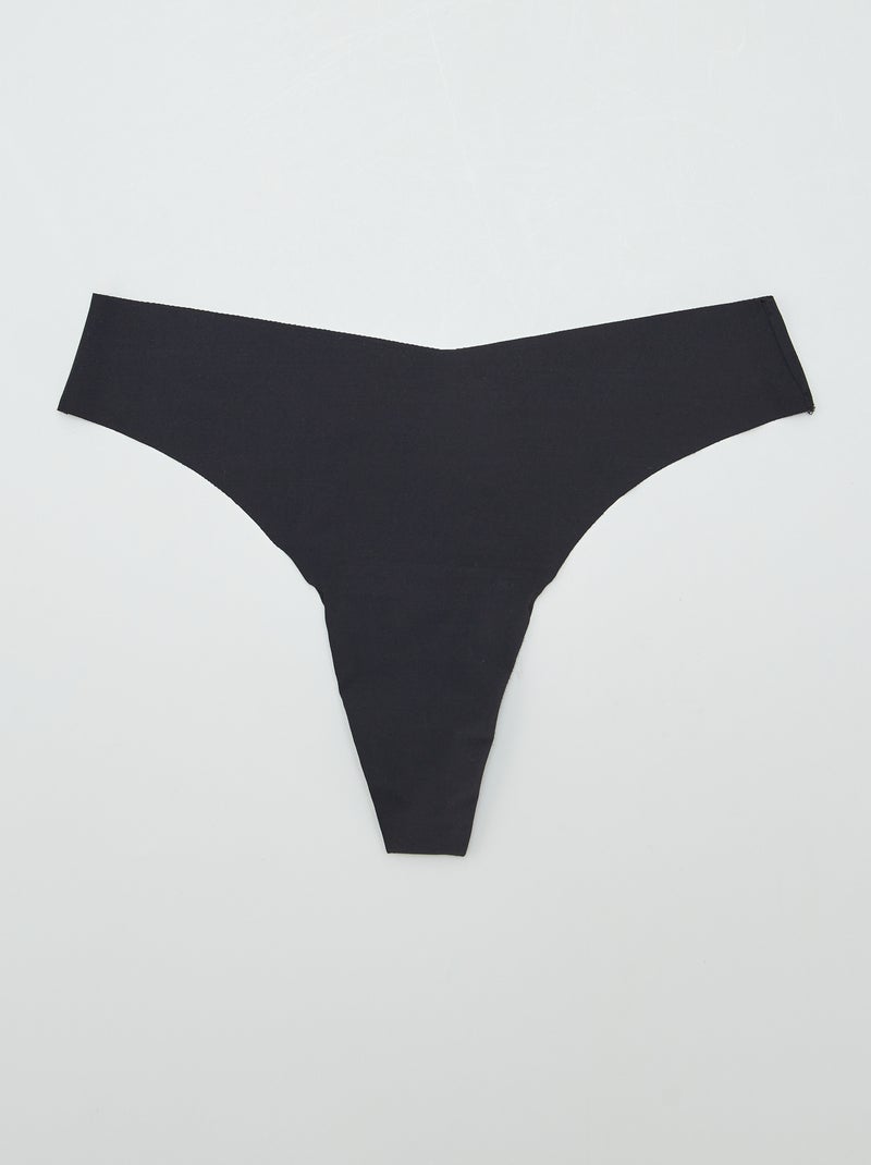 Lote de 3 tangas invisíveis PRETO - Kiabi