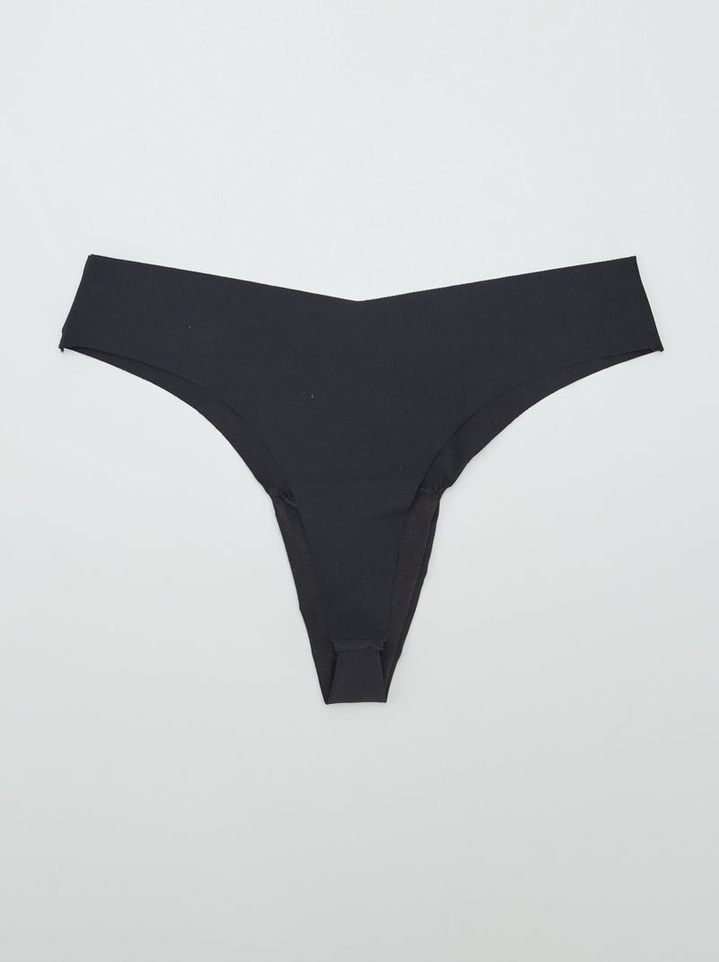 Lote de 3 tangas invisíveis PRETO - Kiabi