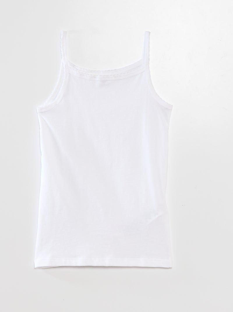 Lote de 3 tops em algodão BRANCO - Kiabi