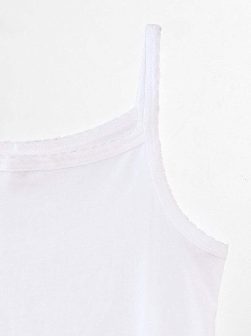 Lote de 3 tops em algodão BRANCO - Kiabi