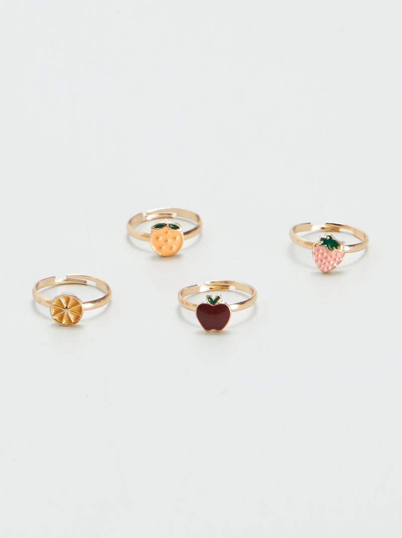 Lote de 4 anéis AMARELO - Kiabi