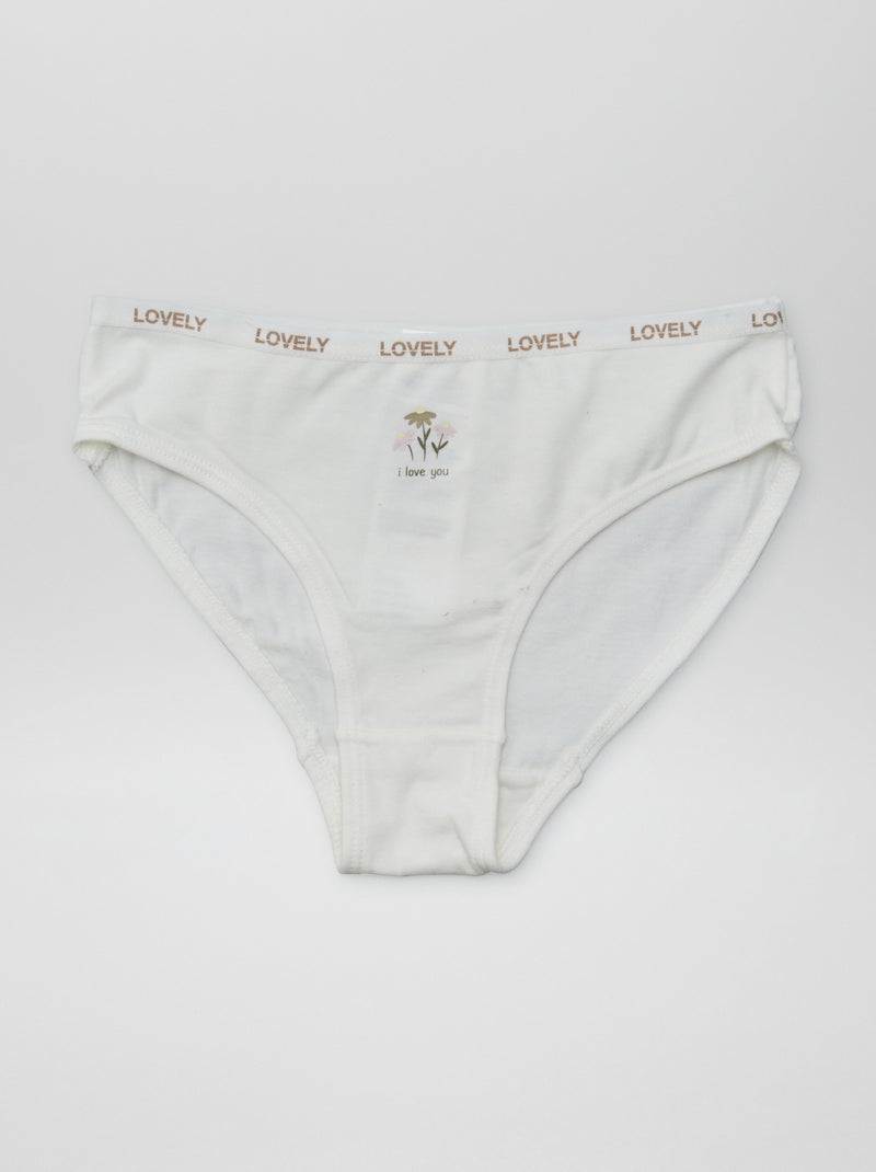 Lote de 4 cuecas estampadas BRANCO - Kiabi