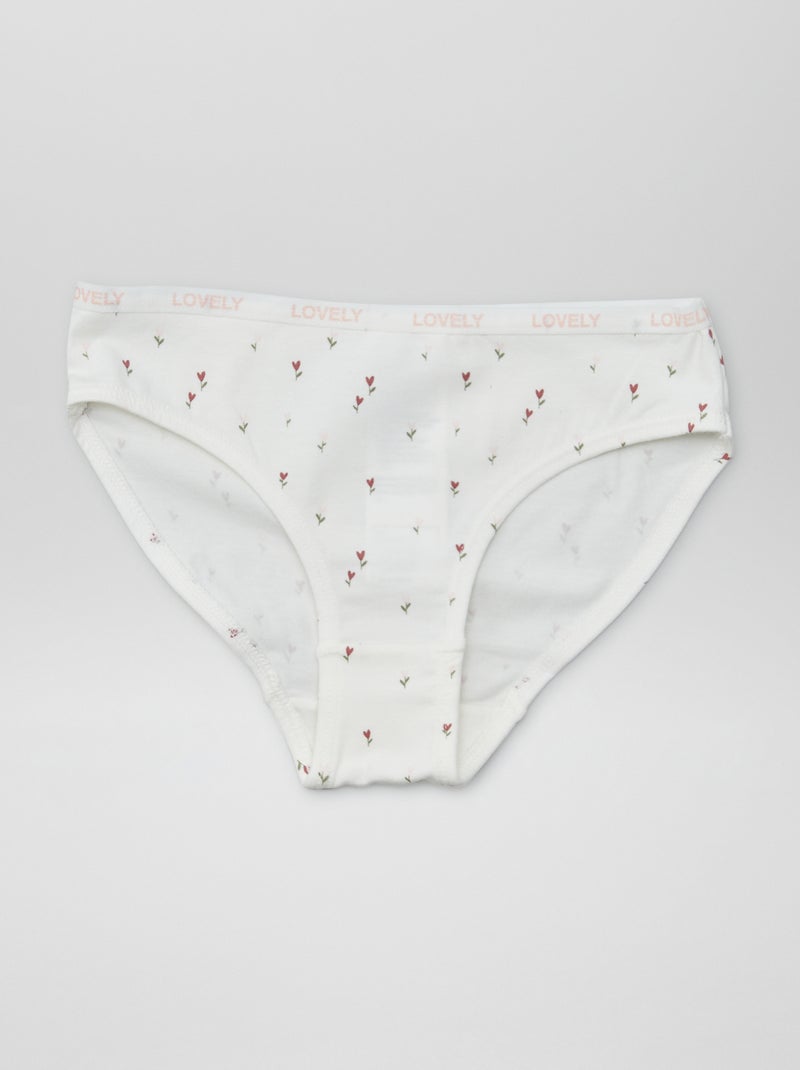 Lote de 4 cuecas estampadas BRANCO - Kiabi