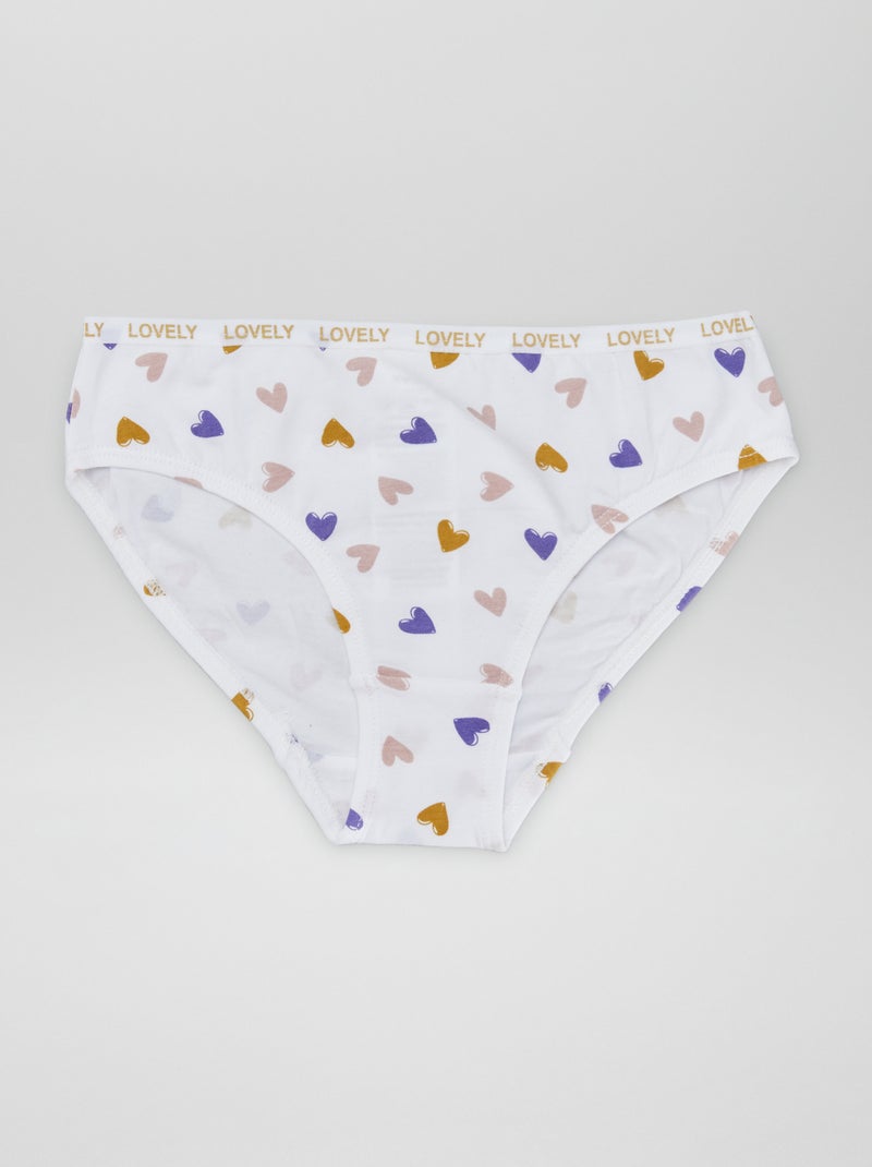 Lote de 4 cuecas estampadas BRANCO - Kiabi