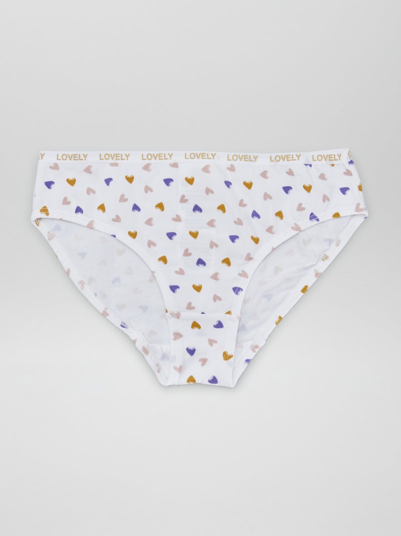 Lote de 4 cuecas estampadas BRANCO - Kiabi