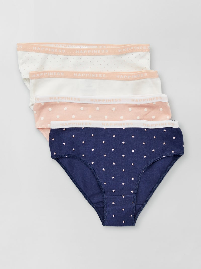 Lote de 4 cuecas estampadas BRANCO - Kiabi