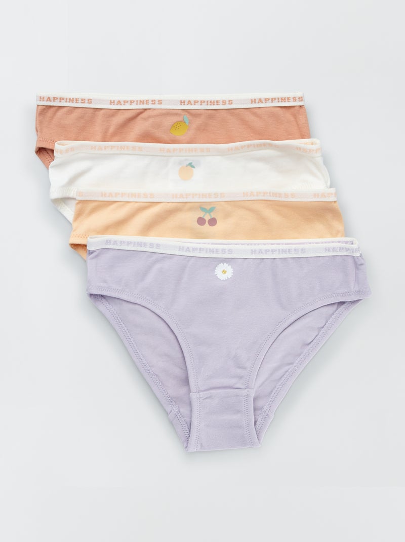 Lote de 4 cuecas estampadas BRANCO - Kiabi