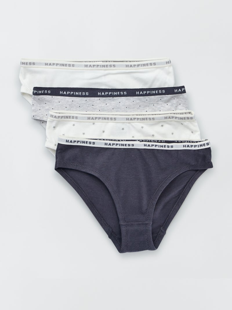 Lote de 4 cuecas estampadas BRANCO - Kiabi