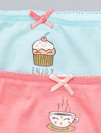 Lote de 4 cuecas para mulher estampadas 'food' - Kiabi