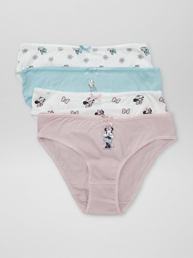 Lote de 4 cuecass de algodão 'Minnie' & 'Margarida' BRANCO - Kiabi