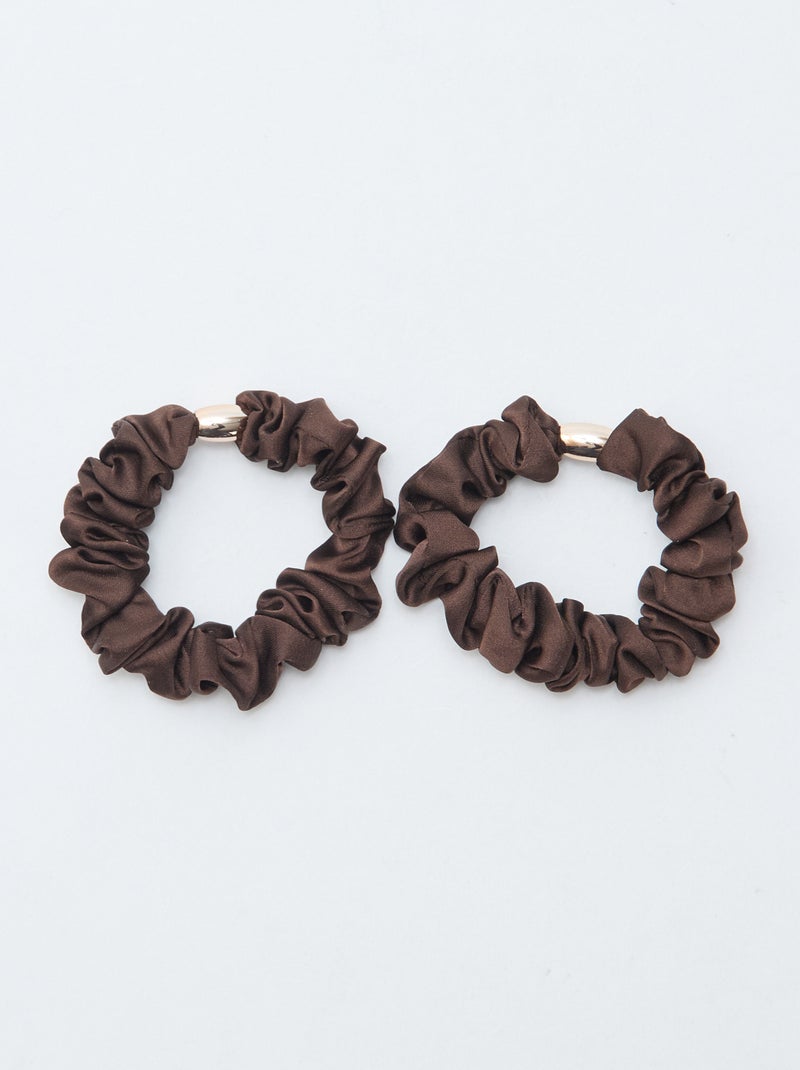 Lote de 4 elásticos de cabelo Castanho - Kiabi