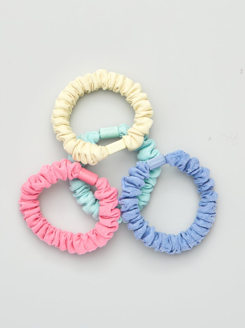 Lote de 4 elásticos de cabelo ROSA - Kiabi