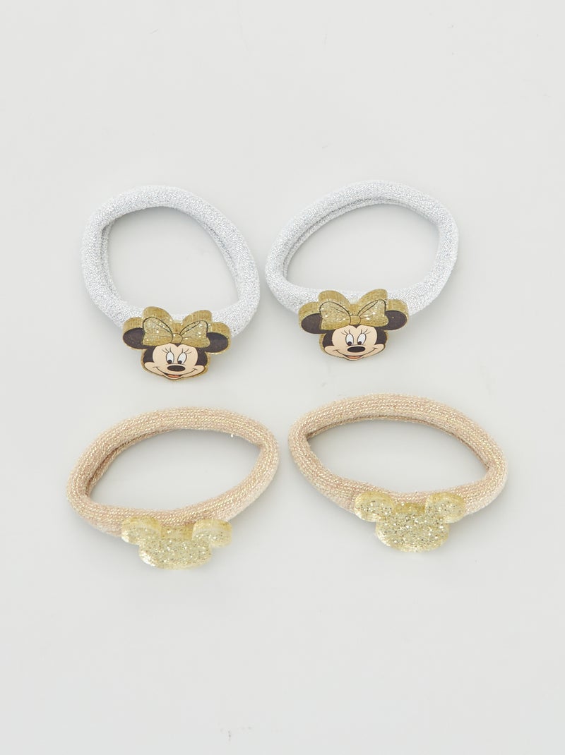 Lote de 4 elásticos 'Minnie' Dourado - Kiabi