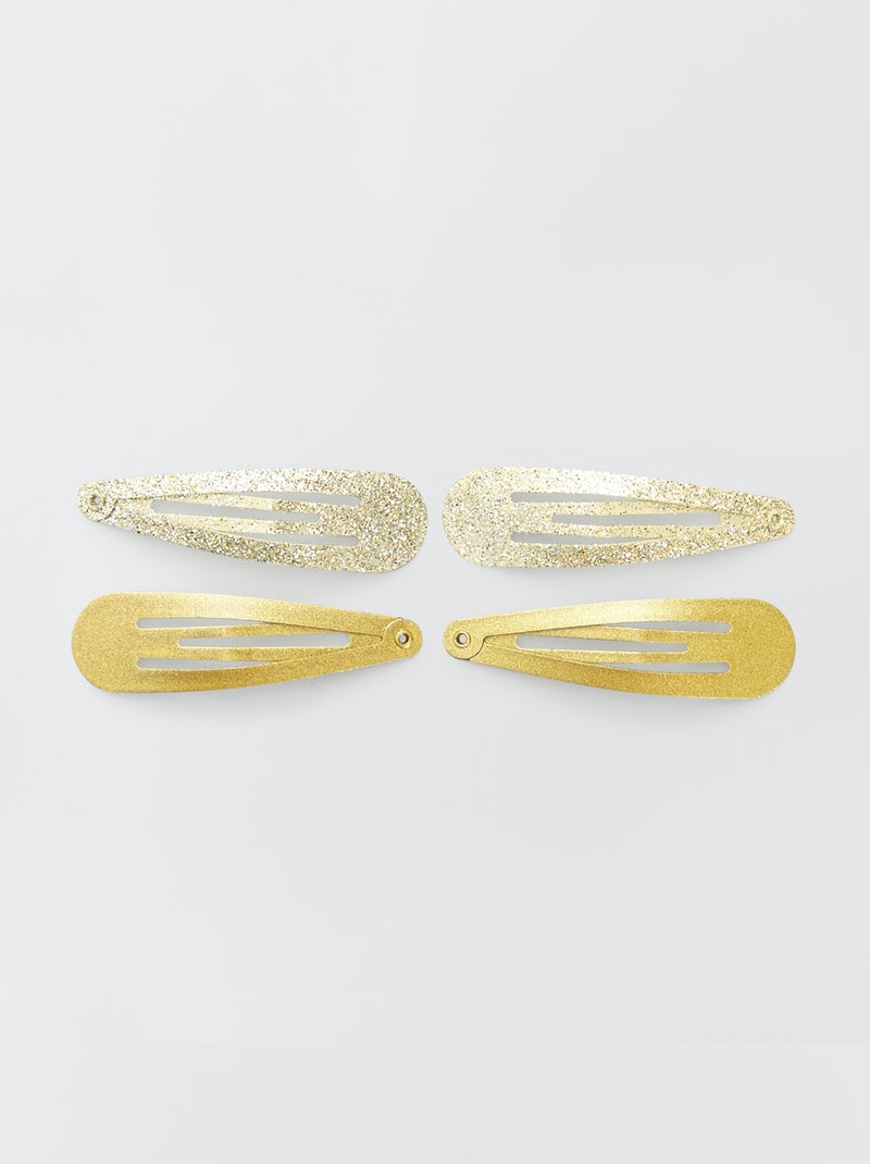 Lote de 4 ganchos com clipe Dourado - Kiabi