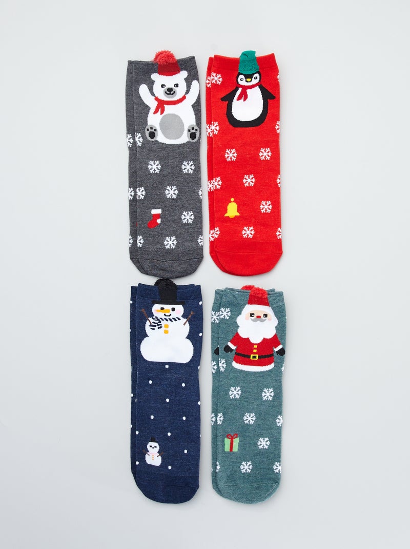 Lote de 4 pares de meias  - Natal BEGE - Kiabi