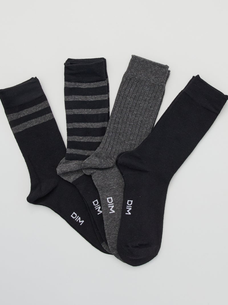 Lote de 4 pares de meias 'DIM' preto - Kiabi