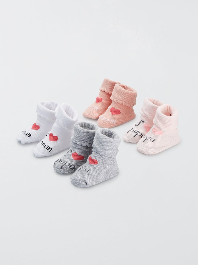Lote de 4 pares de meias estampadas BEGE - Kiabi