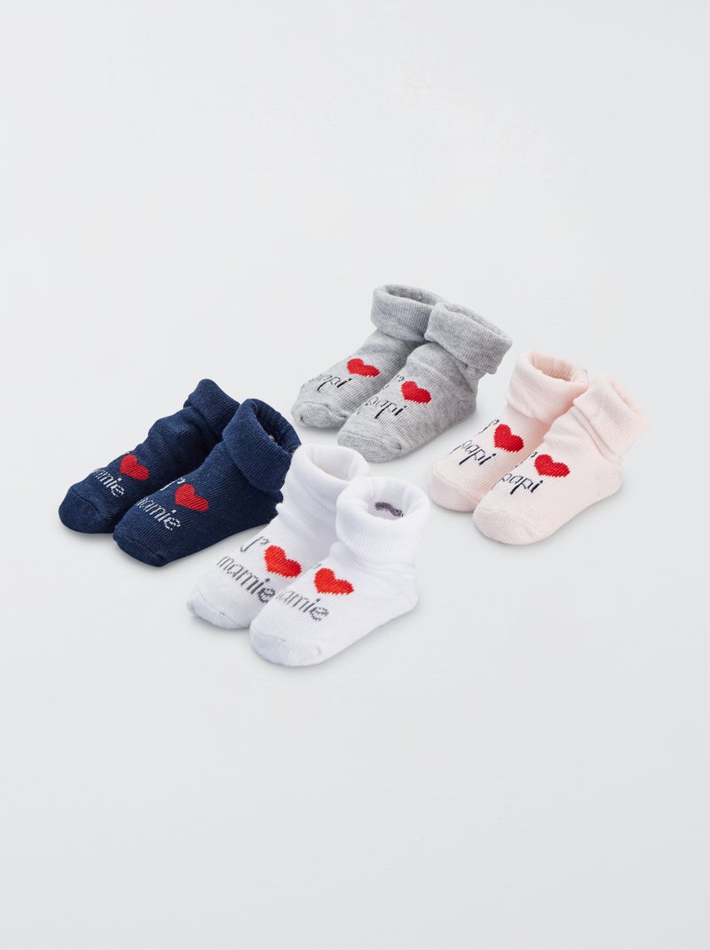 Lote de 4 pares de meias estampadas BEGE - Kiabi