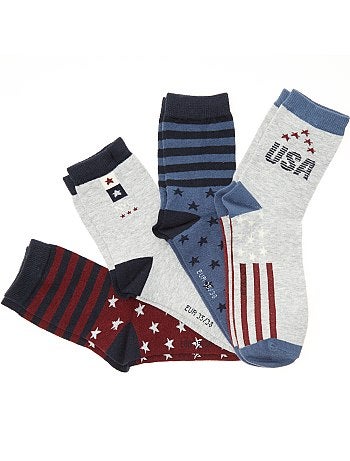 Lote de 4 pares de meias 'EUA' - Kiabi
