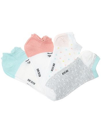 Lote de 4 pares de meias invisíveis - Kiabi