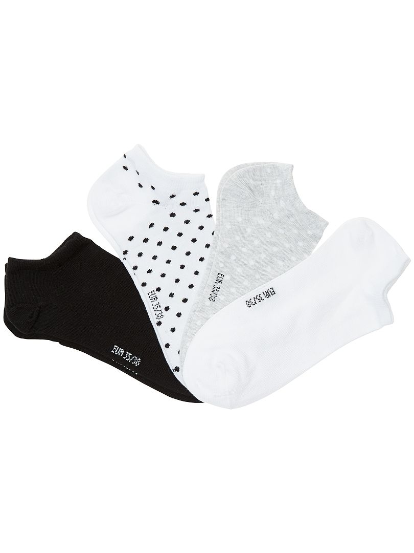Lote de 4 pares de meias invisíveis Branco - Kiabi