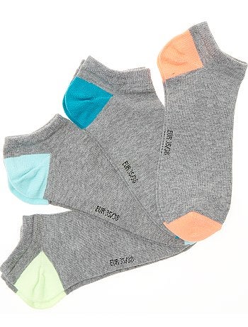 Lote de 4 pares de meias invisíveis - Kiabi