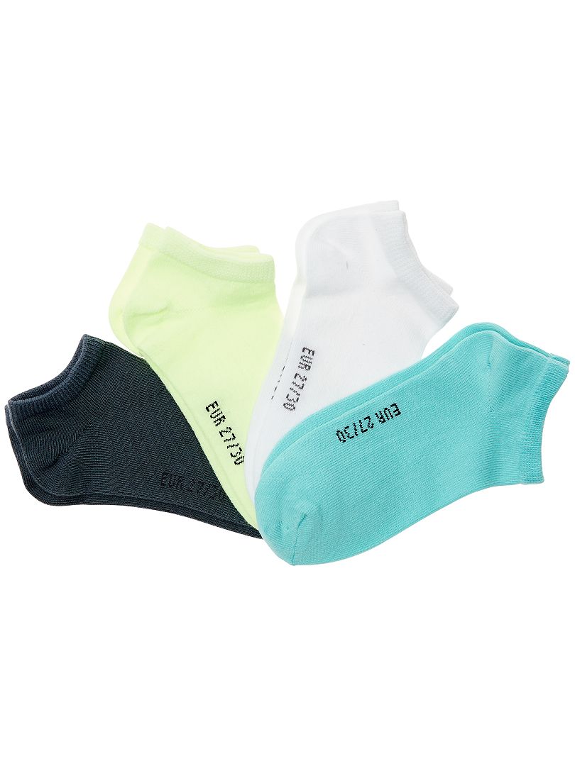 Lote de 4 pares de meias invisíveis multicolorida - Kiabi