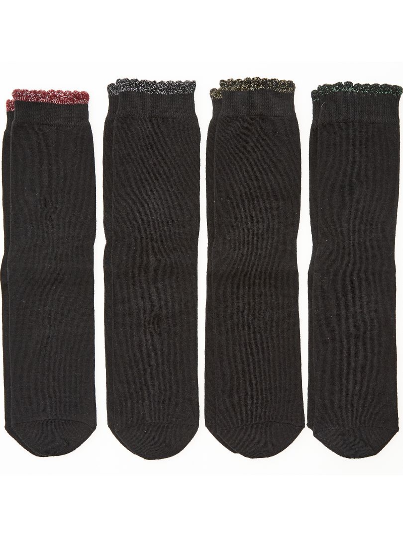 Lote de 4 pares de meias Preto - Kiabi