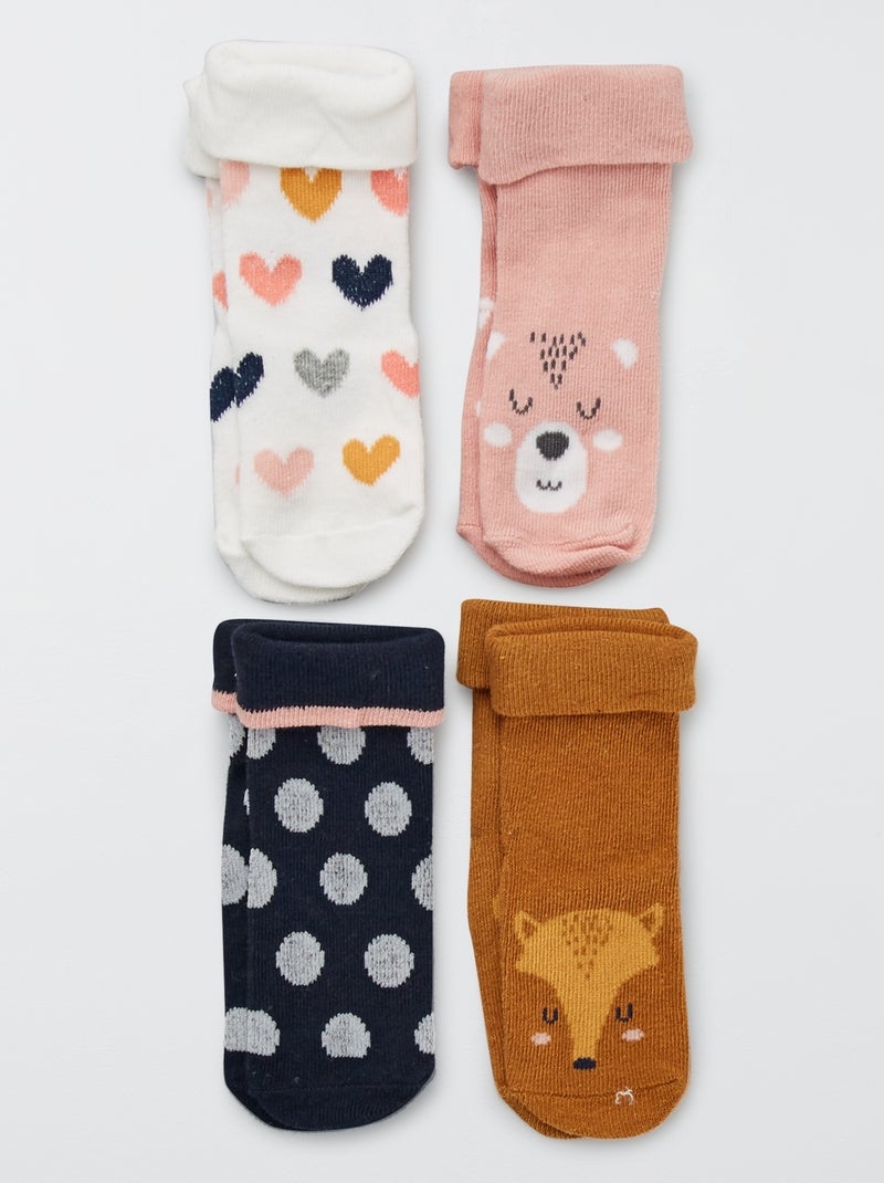 Lote de 4 pares de meias ROSA - Kiabi