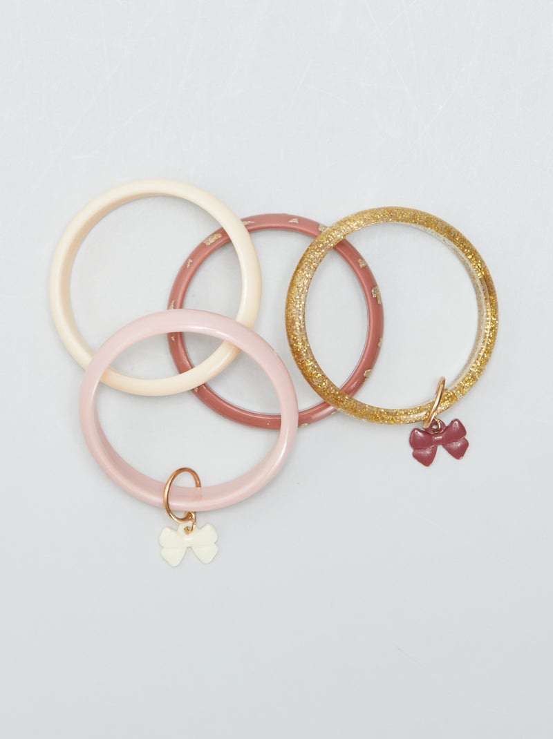 Lote de 4 pulseiras bangles ROSA - Kiabi